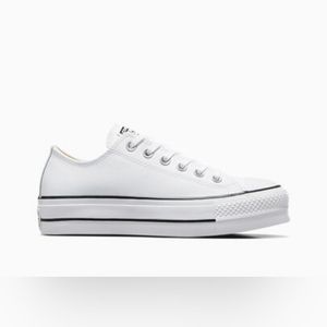 Converse women's 9.5  white leather platform sneakers